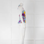 Missoni Light Blue Purple Yellow Floral Halter Neck Top