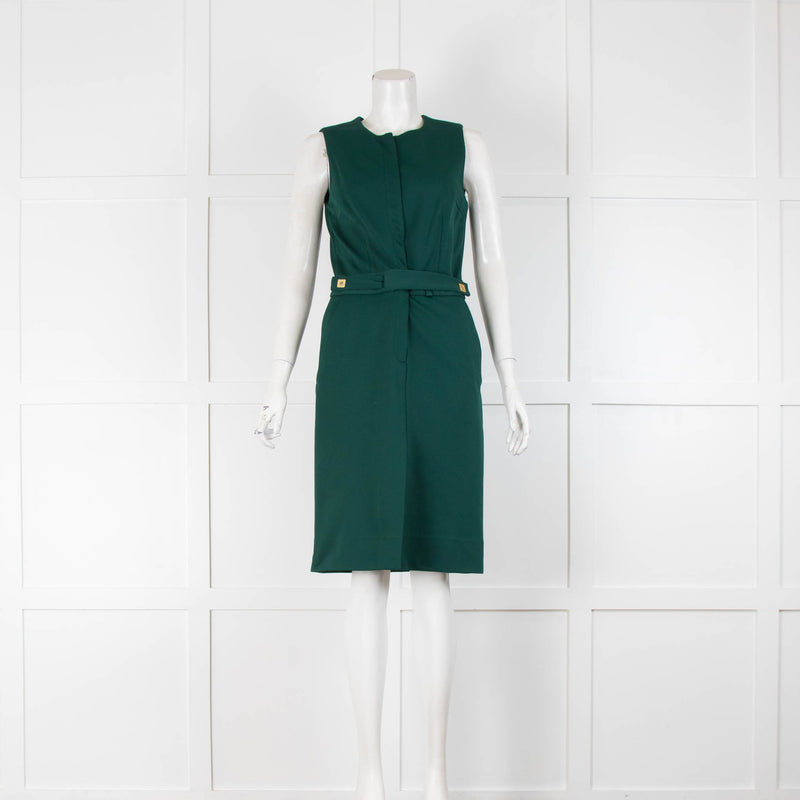 Diane Von Furstenberg Green Sleeveless Shift Dress