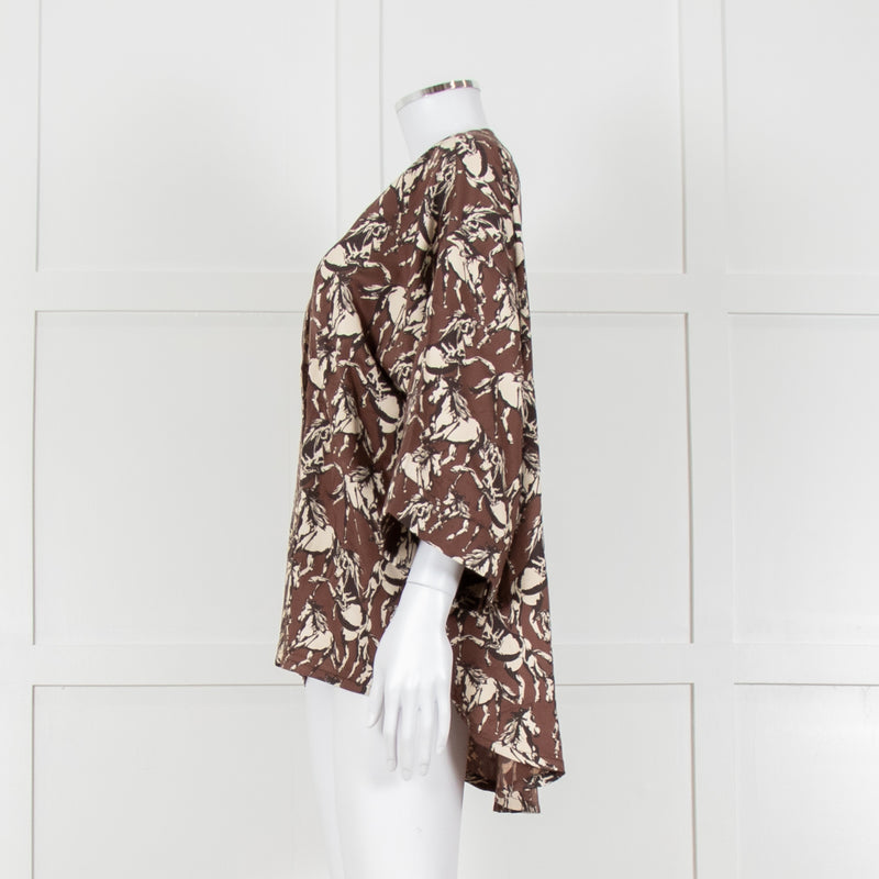 FWP By Rae Brown Open Top With Cream Horse Pattern