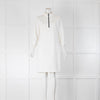 Sarah Pacini Cream Jersey Zip Front Dress