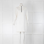 Sarah Pacini Cream Jersey Zip Front Dress