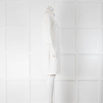 Sarah Pacini Cream Jersey Zip Front Dress