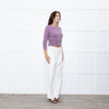 Brora Lilac Cashmere Cropped Cardigan