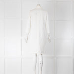 Sarah Pacini Cream Jersey Zip Front Dress