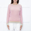 Jonathan Saunders Beige Pink Waffled Cotton Sweater