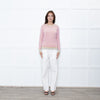 Jonathan Saunders Beige Pink Waffled Cotton Sweater