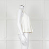Kenzo White Sleeveless Embroidered Circle Print Blouse With Shoulder Buttons