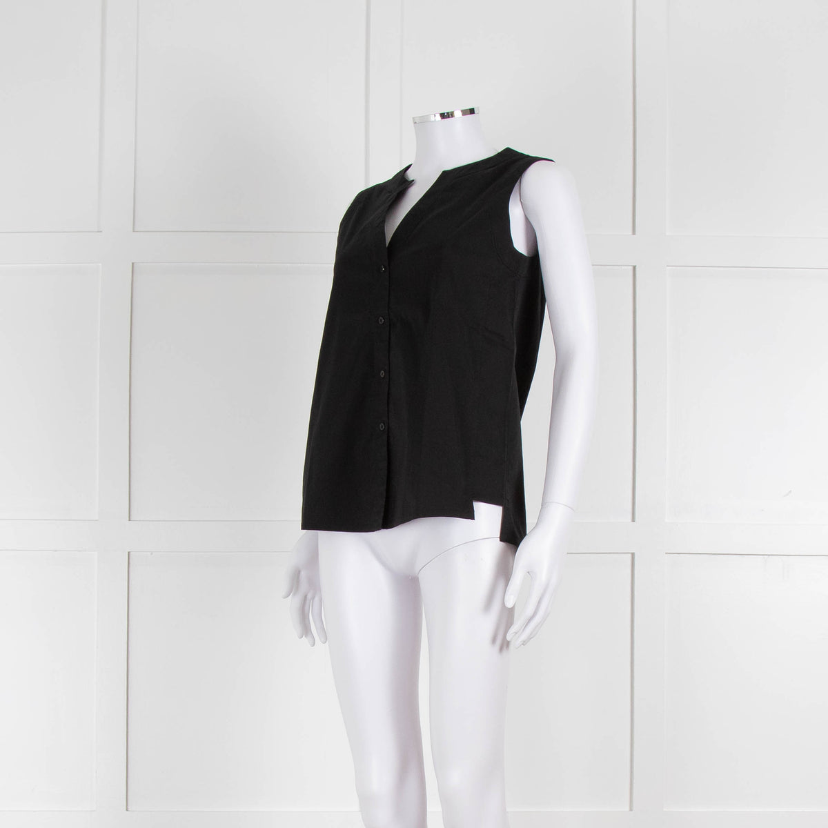 Strenesse Black Cotton Sleeveless Top
