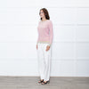 Jonathan Saunders Beige Pink Waffled Cotton Sweater