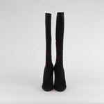 Christian Louboutin Black Suede Heeled Knee Boots