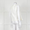 Kenzo White Sleeveless Embroidered Circle Print Blouse With Shoulder Buttons