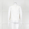 Kenzo White Sleeveless Embroidered Circle Print Blouse With Shoulder Buttons