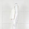 Kenzo White Sleeveless Embroidered Circle Print Blouse With Shoulder Buttons