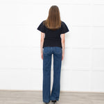 Acne Navy Ribbed Cotton Fitted Top