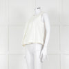 Kenzo White Sleeveless Embroidered Circle Print Blouse With Shoulder Buttons