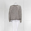 Bruno Manetti Beige and Black Metallic Open Weave Cardigan