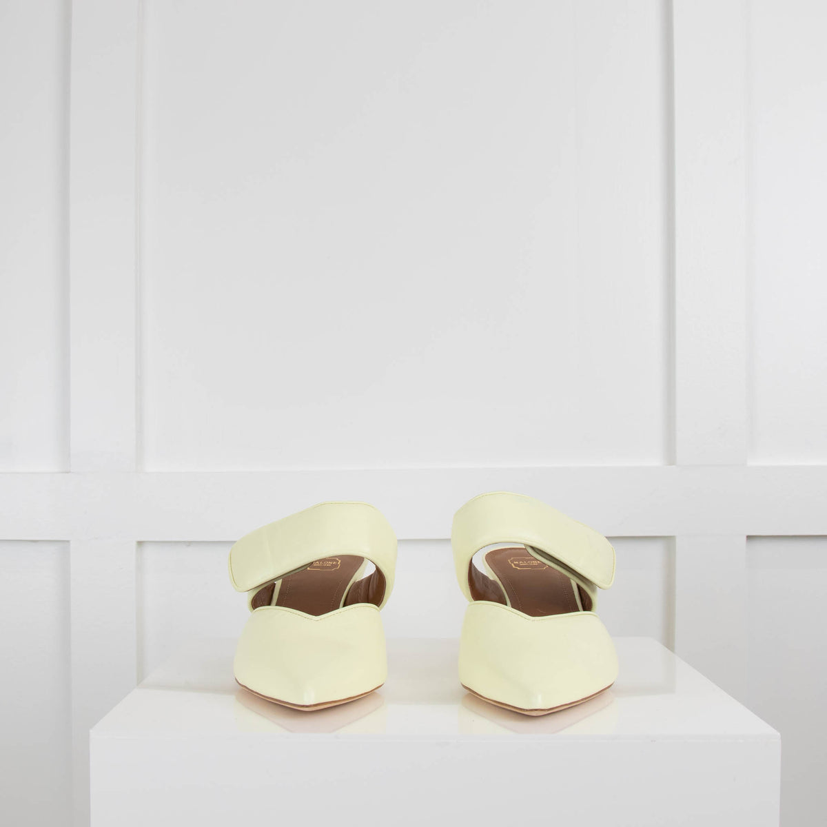 Malone Souliers Pale Yellow Pointy Mules