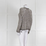 Bruno Manetti Beige and Black Metallic Open Weave Cardigan