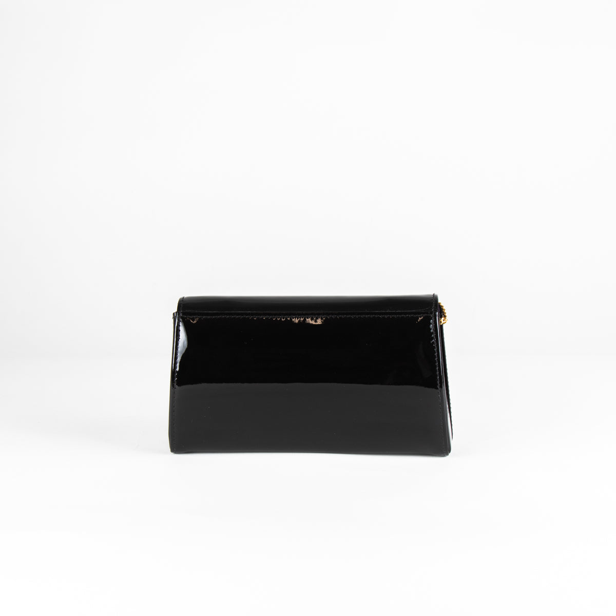 Launer London Black Patent Tosca Clutch Bag