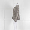 Bruno Manetti Beige and Black Metallic Open Weave Cardigan