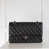 Chanel Black Timeless Classic Silver Hardware Caviar Medium  Handbag