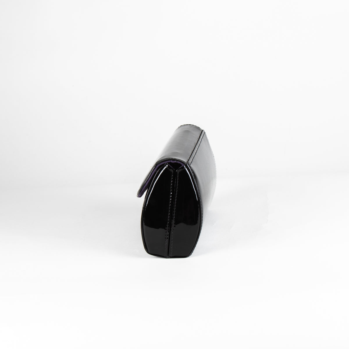 Launer London Black Patent Tosca Clutch Bag