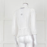 Iro Ruffled Lace V Neck Lace Tie Front Blouse