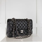 Chanel Black Timeless Classic Silver Hardware Caviar Medium  Handbag