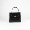 Launer London Black Leather Traviata Handbag