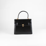 Launer London Black Leather Traviata Handbag