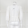 Iro Ruffled Lace V Neck Lace Tie Front Blouse