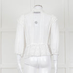 Iro Ruffled Lace V Neck Lace Tie Front Blouse