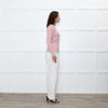 Jonathan Saunders Beige Pink Waffled Cotton Sweater