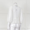 Iro Ruffled Lace V Neck Lace Tie Front Blouse