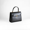 Launer London Black Leather Traviata Handbag