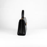 Launer London Black Leather Traviata Handbag