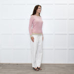 Jonathan Saunders Beige Pink Waffled Cotton Sweater