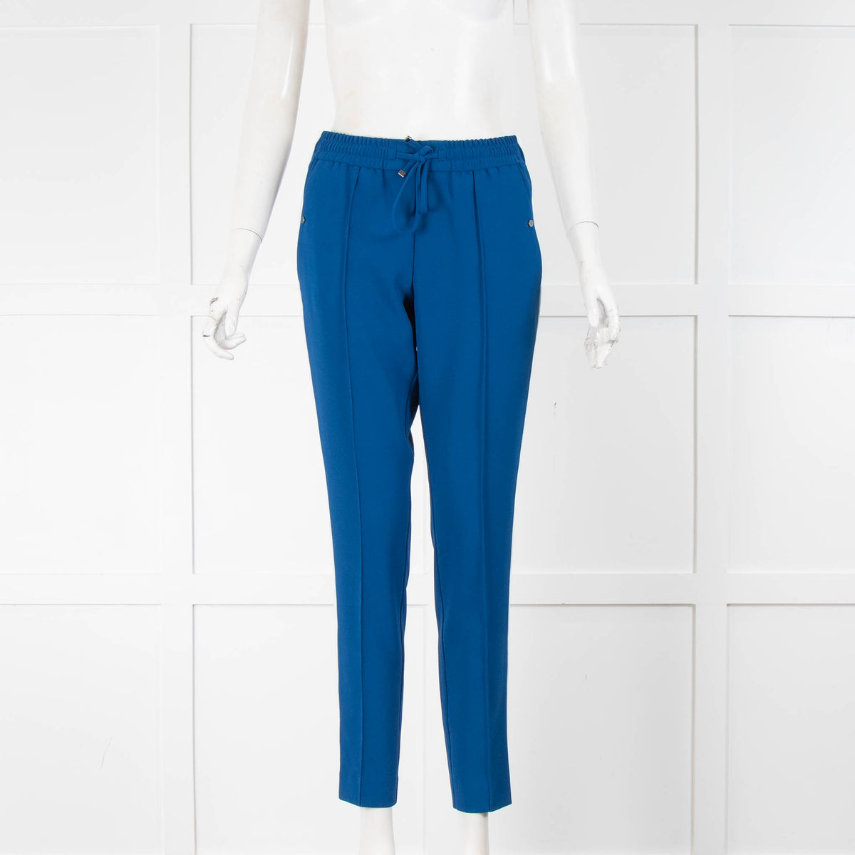 Boss Blue White Side Strap Elasticated Waist Trousers