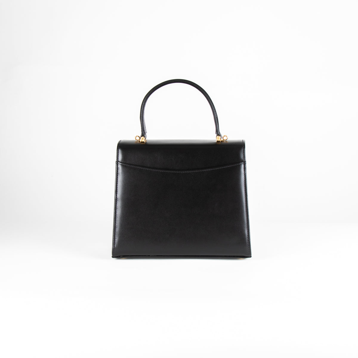 Launer London Black Leather Traviata Handbag
