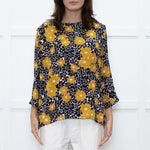 Ba&sh Black White Gold Flower Over Sized Top