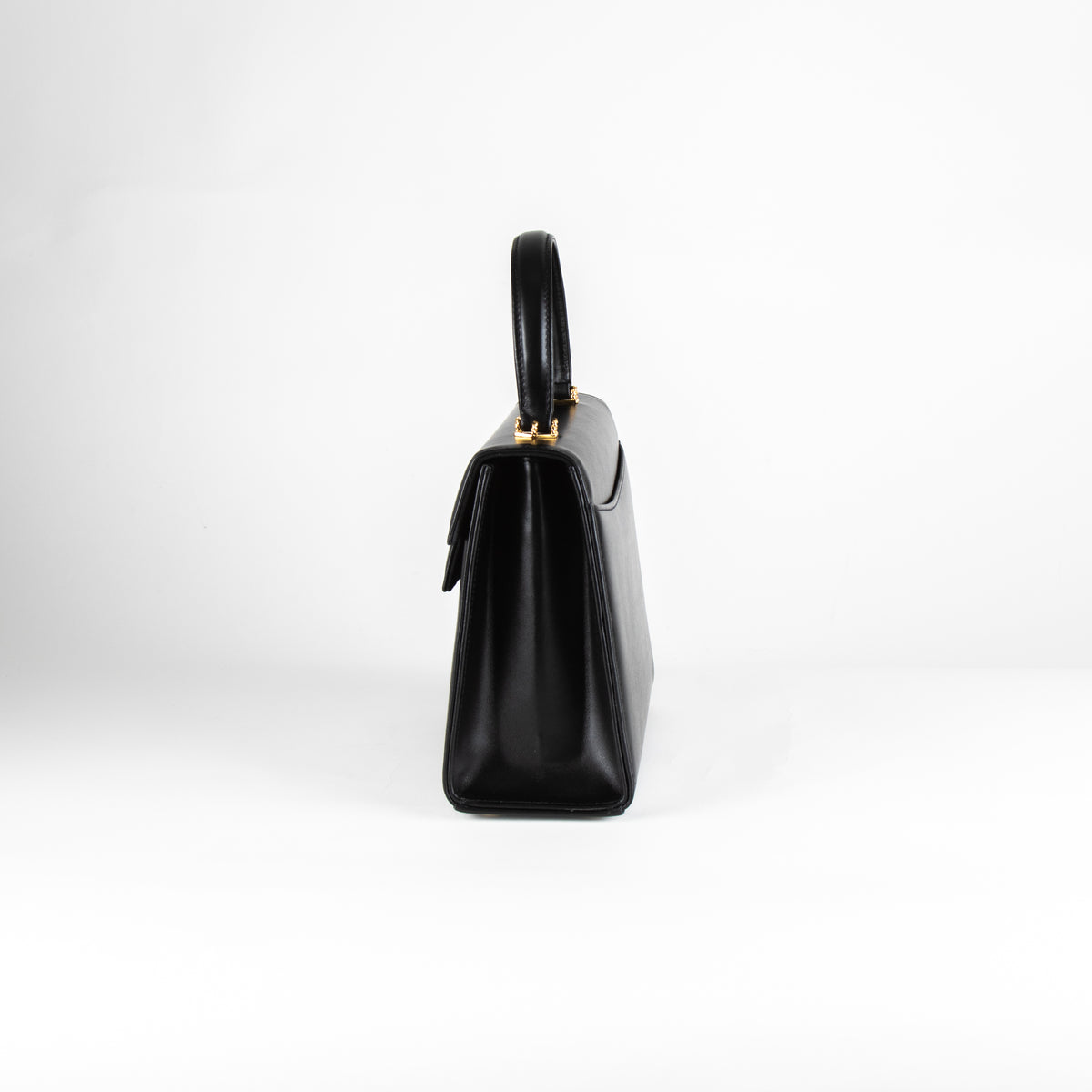 Launer London Black Leather Traviata Handbag