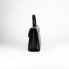 Launer London Black Leather Traviata Handbag