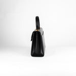 Launer London Black Leather Traviata Handbag