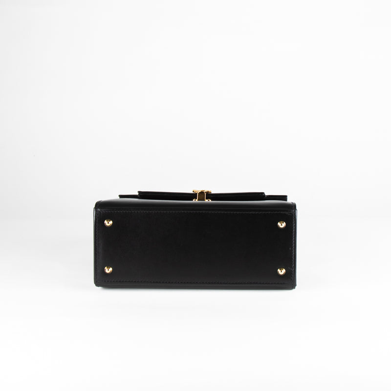 Launer London Black Leather Traviata Handbag