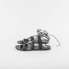 Ancient Greek Black Lace Up Leather Sandals