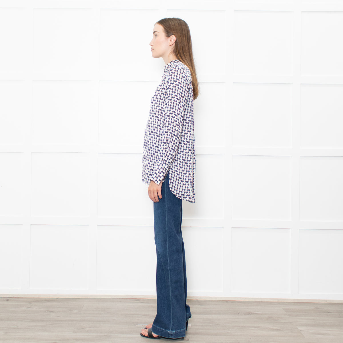 Dea Kudibal Cream and Blue Beetle Print Blouse
