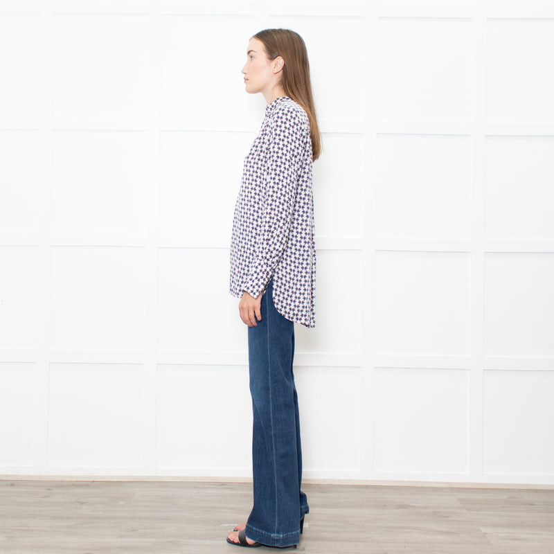 Dea Kudibal Cream and Blue Beetle Print Blouse