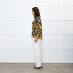 Ba&sh Black White Gold Flower Over Sized Top