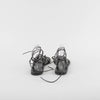 Ancient Greek Black Lace Up Leather Sandals