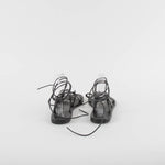 Ancient Greek Black Lace Up Leather Sandals